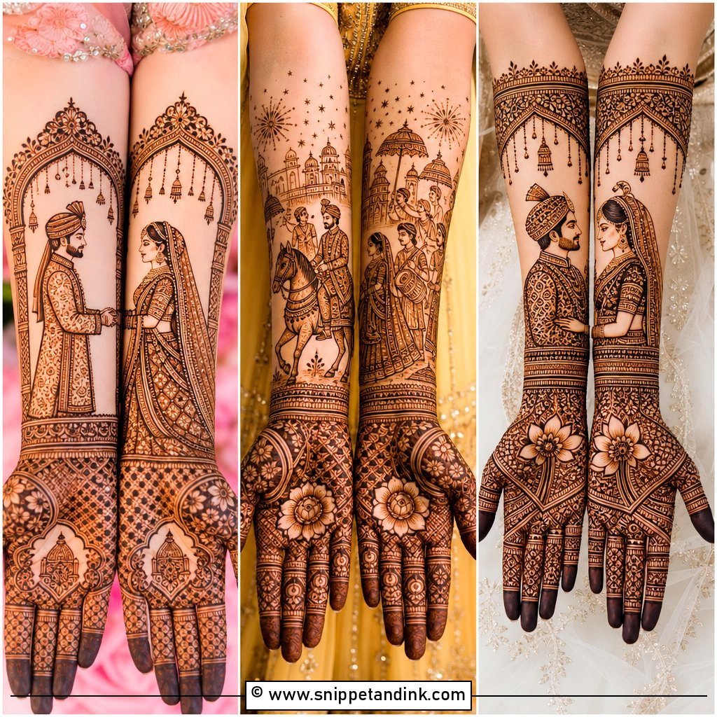 30 Dulha Dulhan Mehndi Designs for Meaningful Wedding Art