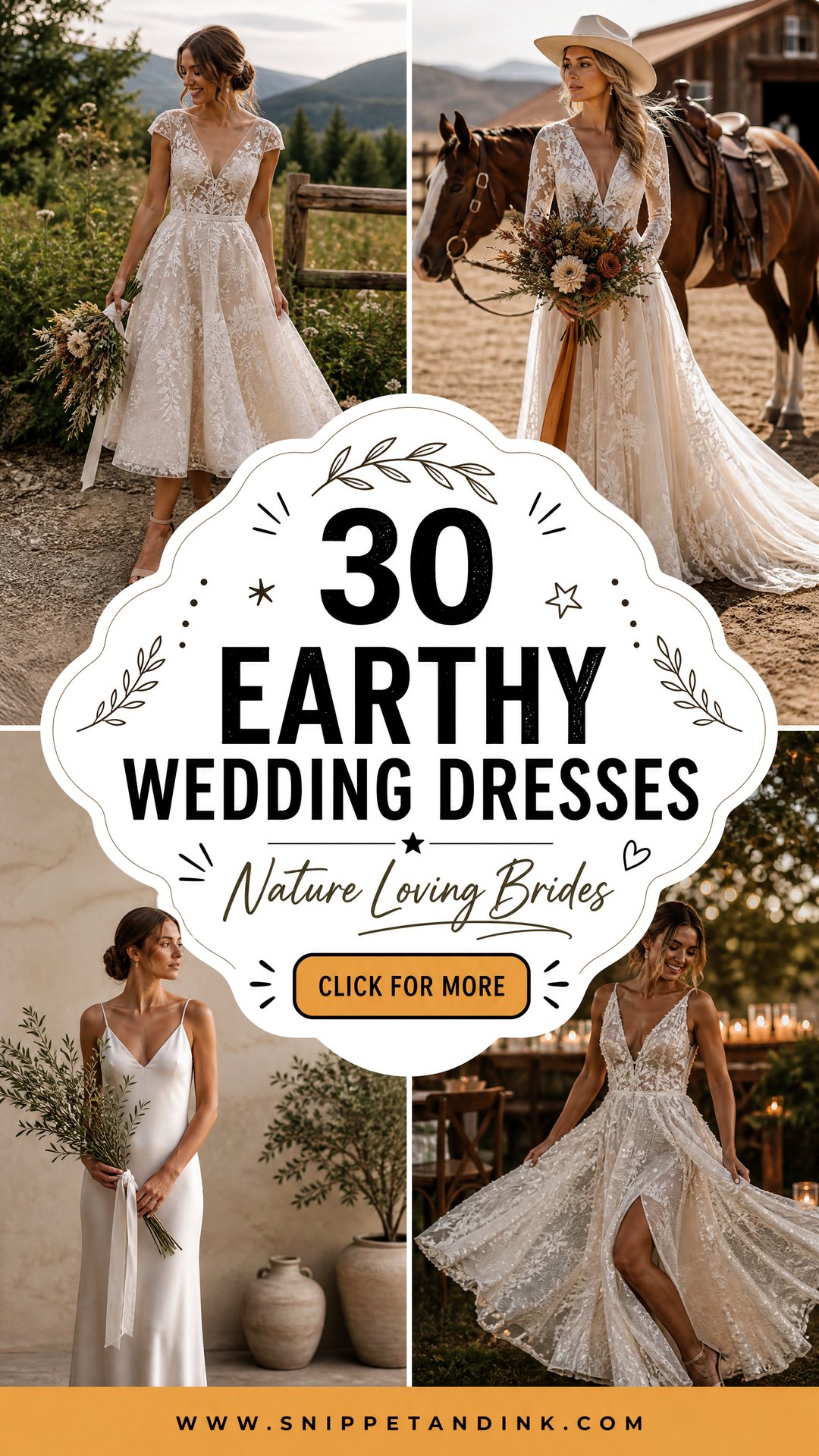 30 Earthy Wedding Dresses For Nature-Loving Brides This Year - 30 Earthy Wedding Dresses For Nature-Loving Brides This Year