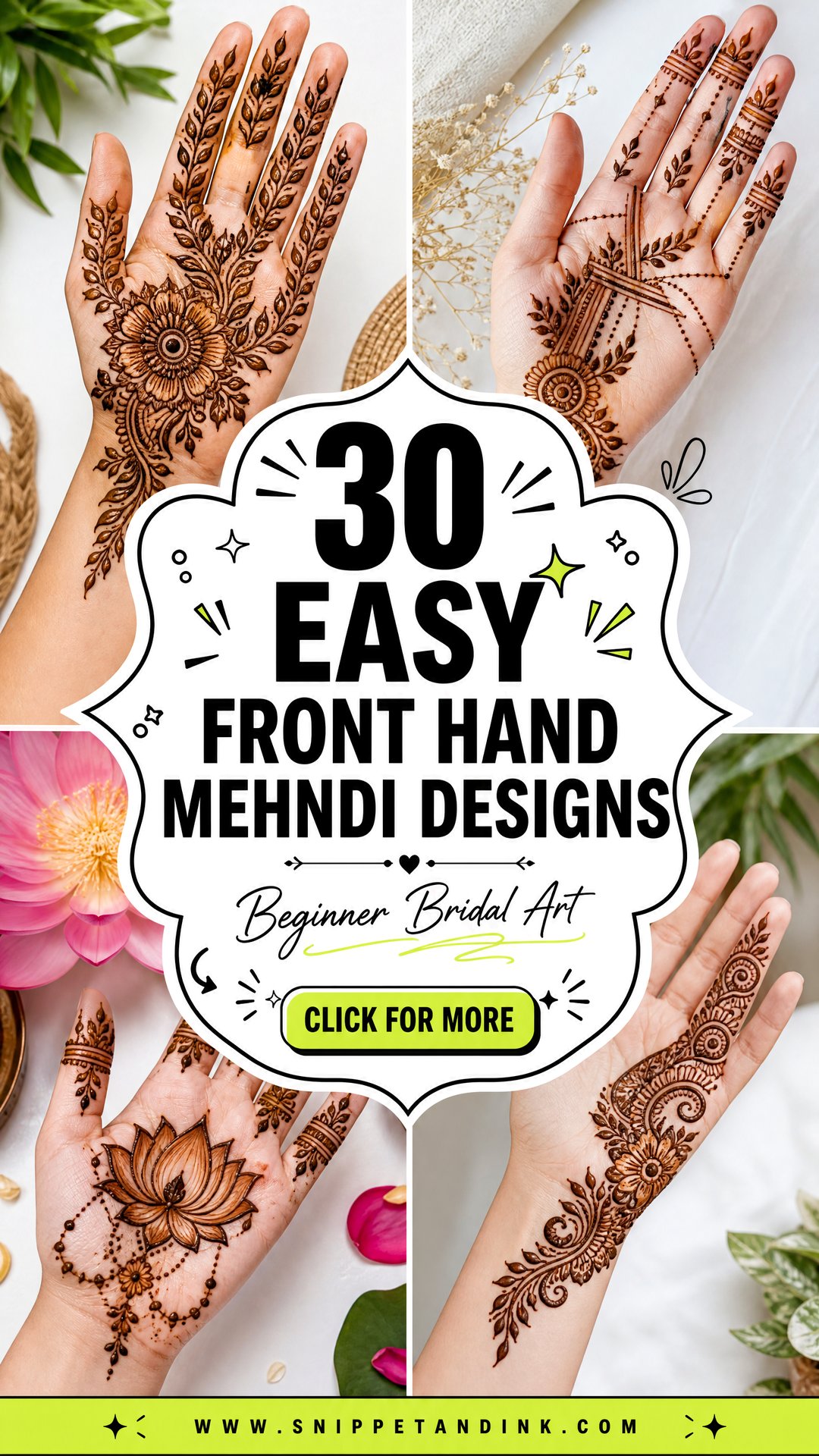 30 Easy Front Hand Mehndi Designs for Beginners and Brides - 30 Easy Front Hand Mehndi Designs for Beginners and Brides