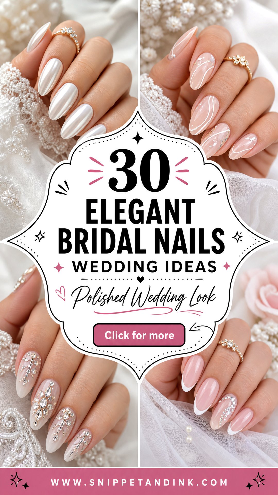 30 Elegant Bridal Nails Wedding Ideas for a Polished Look - 30 Elegant Bridal Nails Wedding Ideas for a Polished Look