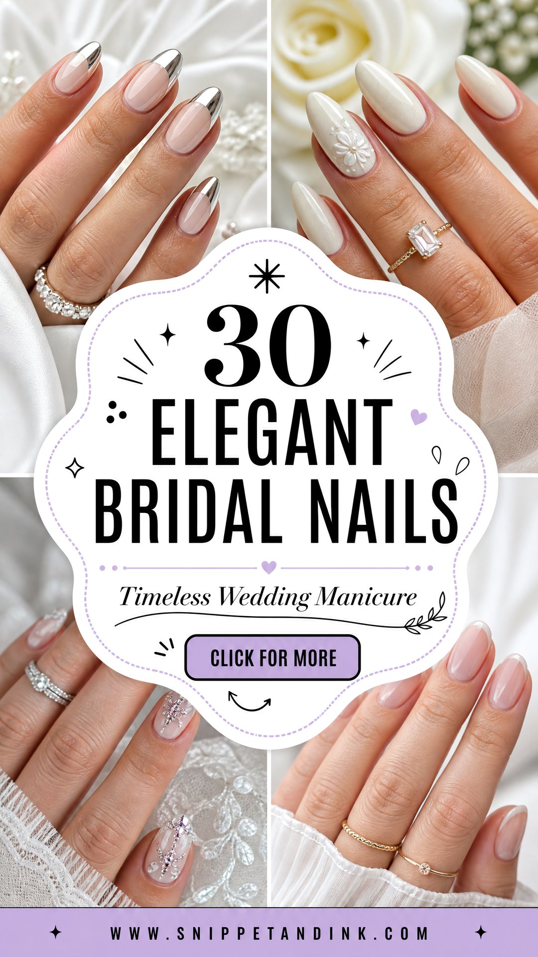 30 Elegant Bridal Nails for a Timeless Wedding Manicure - 30 Elegant Bridal Nails for a Timeless Wedding Manicure