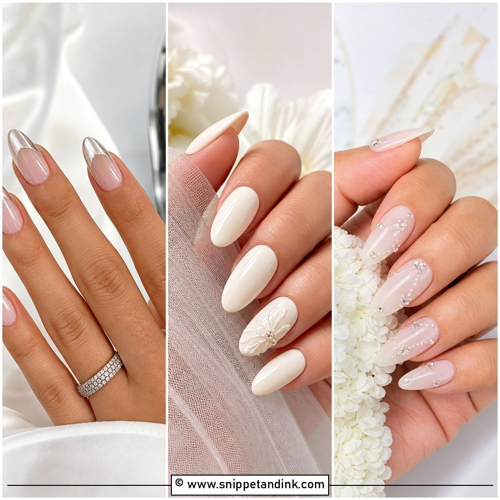 30 Elegant Bridal Nails for a Timeless Wedding Manicure