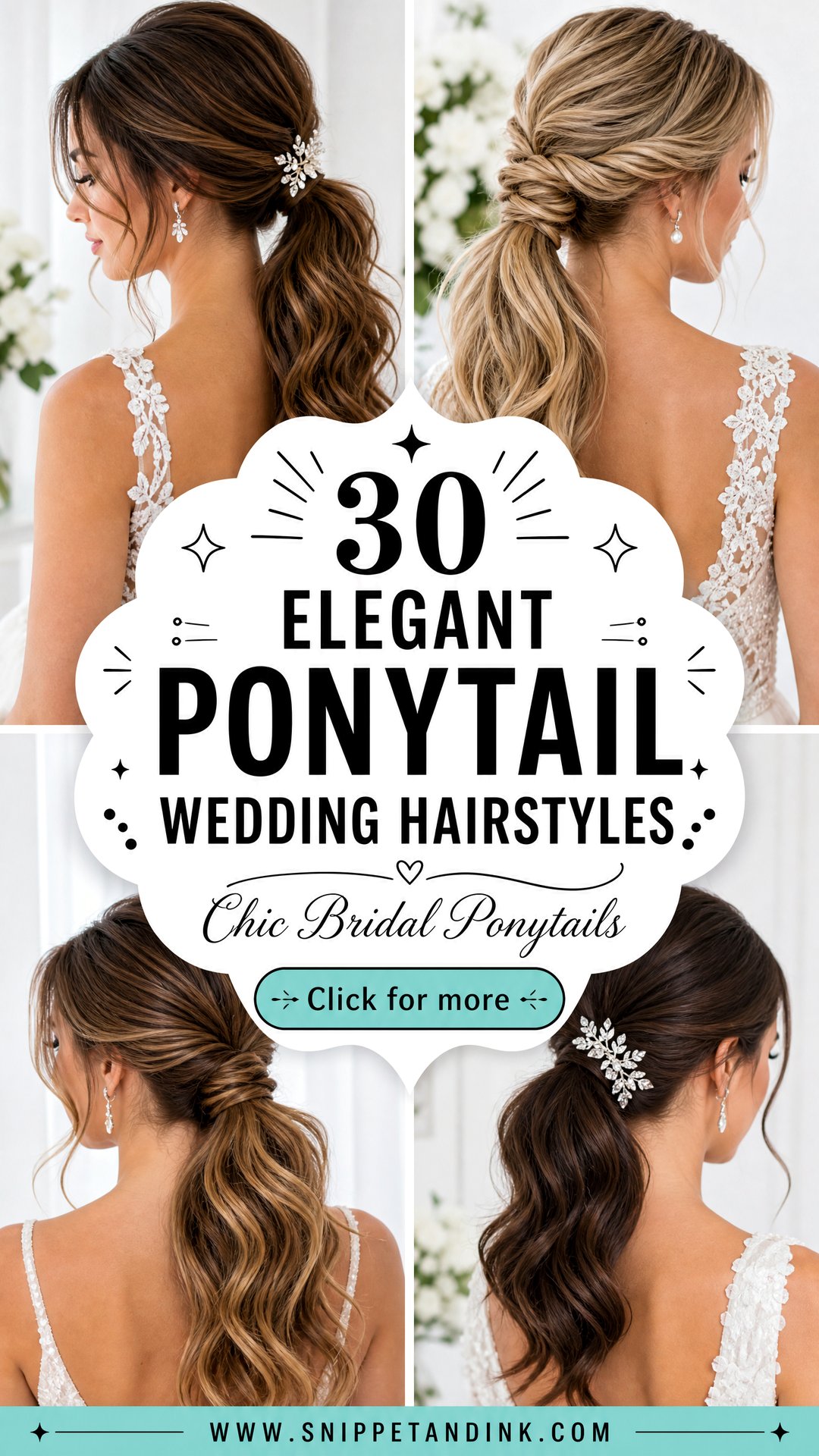 30 Elegant Ponytail Wedding Hairstyles for Chic Brides - 30 Elegant Ponytail Wedding Hairstyles for Chic Brides