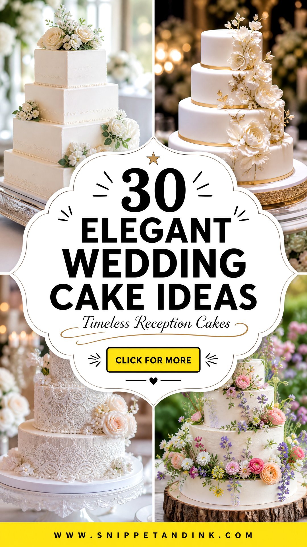 30 Elegant Wedding Cake Ideas for Timeless Receptions - 30 Elegant Wedding Cake Ideas for Timeless Receptions