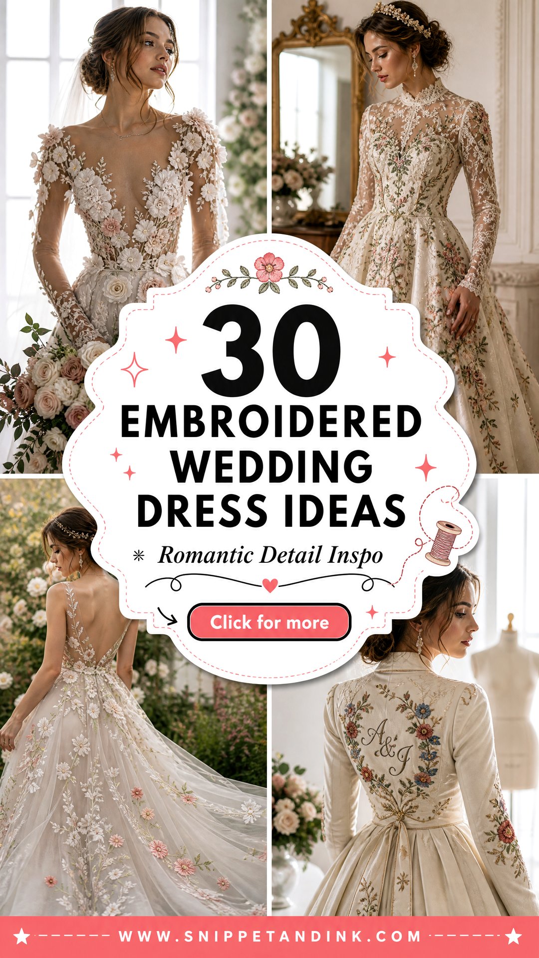 30 Embroidered Wedding Dress Ideas for Romantic Detail - 30 Embroidered Wedding Dress Ideas for Romantic Detail