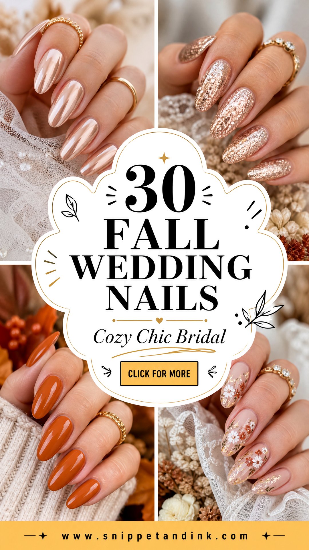 30 Fall Wedding Nails for Cozy Chic Bridal Style Ideas - 30 Fall Wedding Nails for Cozy, Chic Bridal Style Ideas