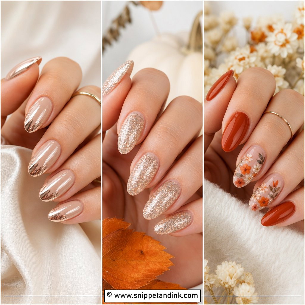 30 Fall Wedding Nails for Cozy Chic Bridal Style Ideas