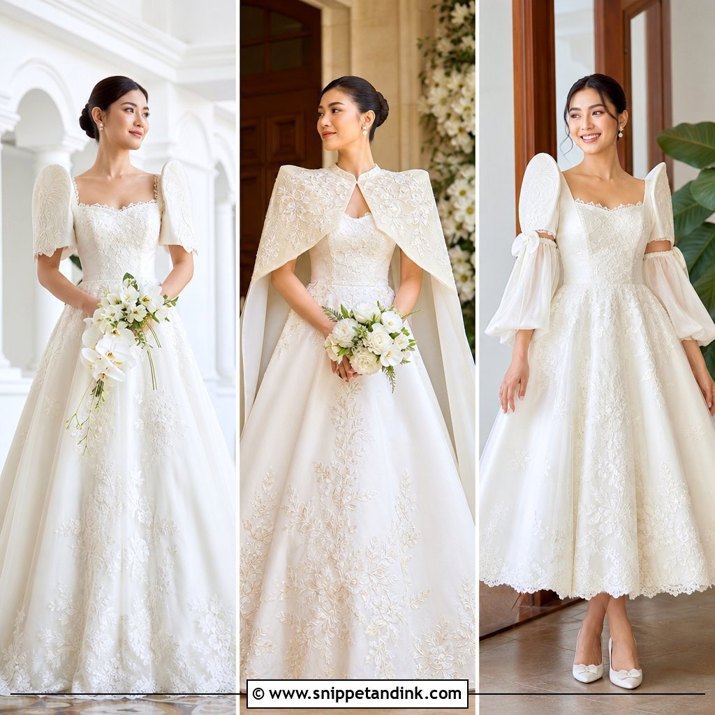 30 Filipiniana Wedding Dress Ideas
