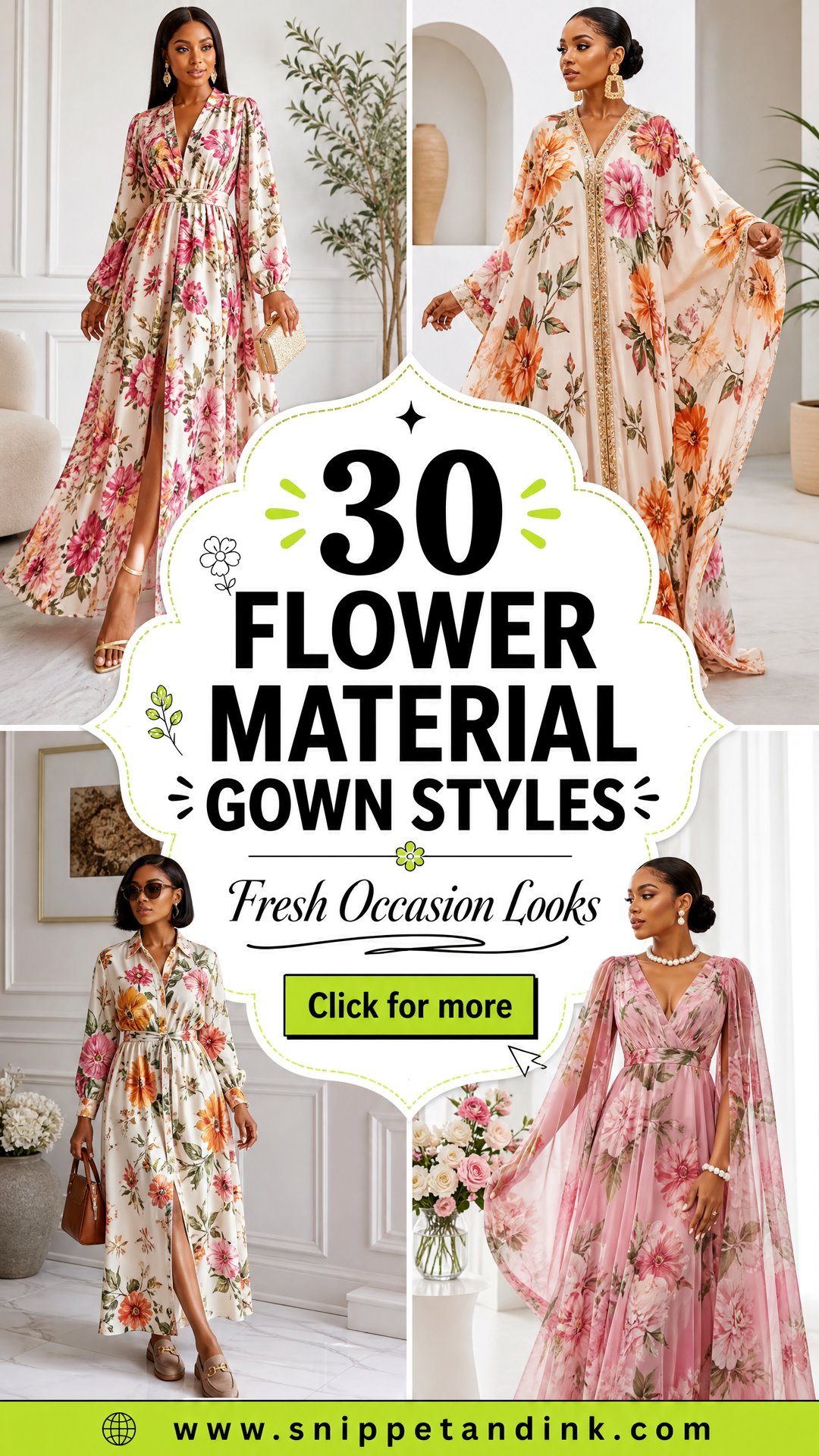 30 Flower Material Gown Styles for Fresh Occasion Looks - 30 Flower Material Gown Styles for Fresh Occasion Looks