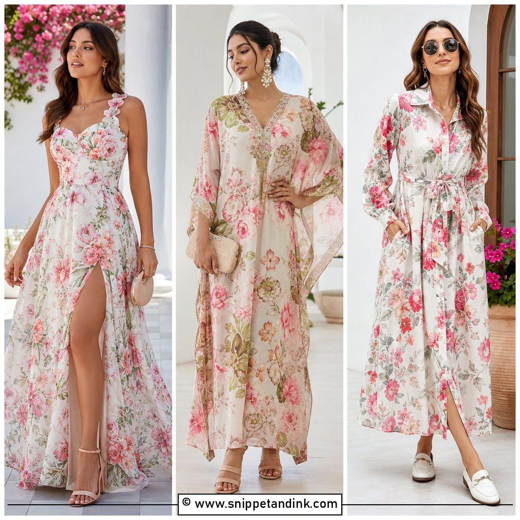 30 Flower Material Gown Styles for Fresh Occasion Looks