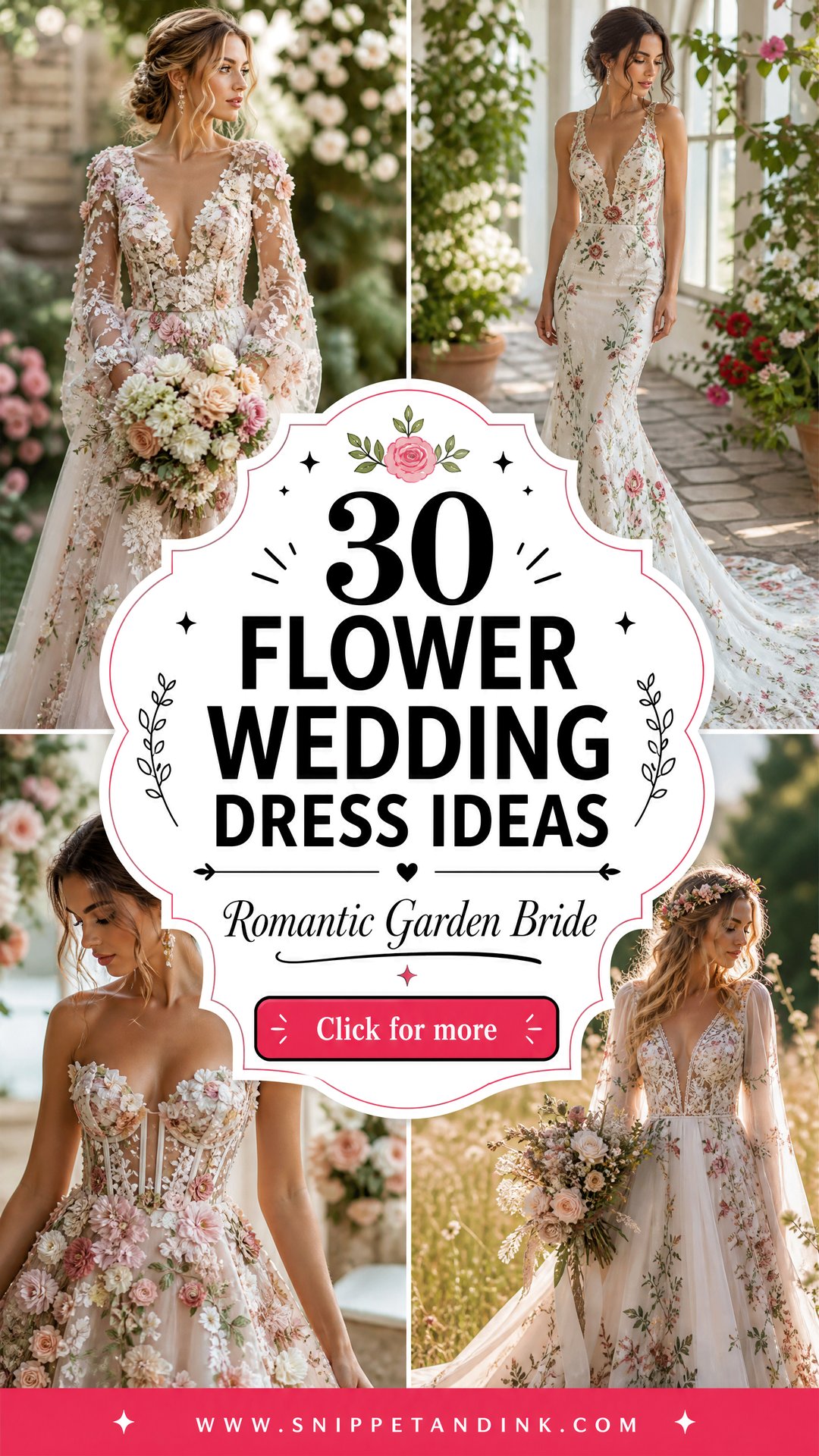 30 Flower Wedding Dress Ideas for Romantic Garden Brides - 30 Flower Wedding Dress Ideas for Romantic Garden Brides