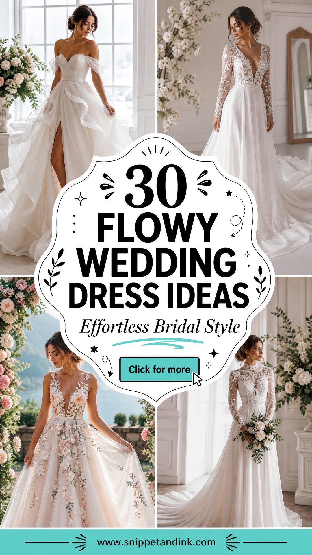 30 Flowy Wedding Dress Ideas for Effortless Bridal Style - 30 Flowy Wedding Dress Ideas for Effortless Bridal Style