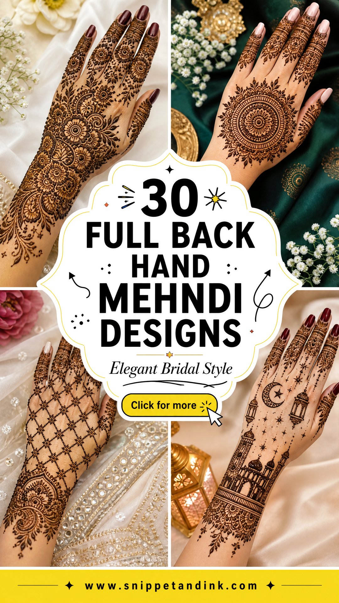 30 Full Back Hand Mehndi Designs for Elegant Bridal Style - 30 Full Back Hand Mehndi Designs for Elegant Bridal Style