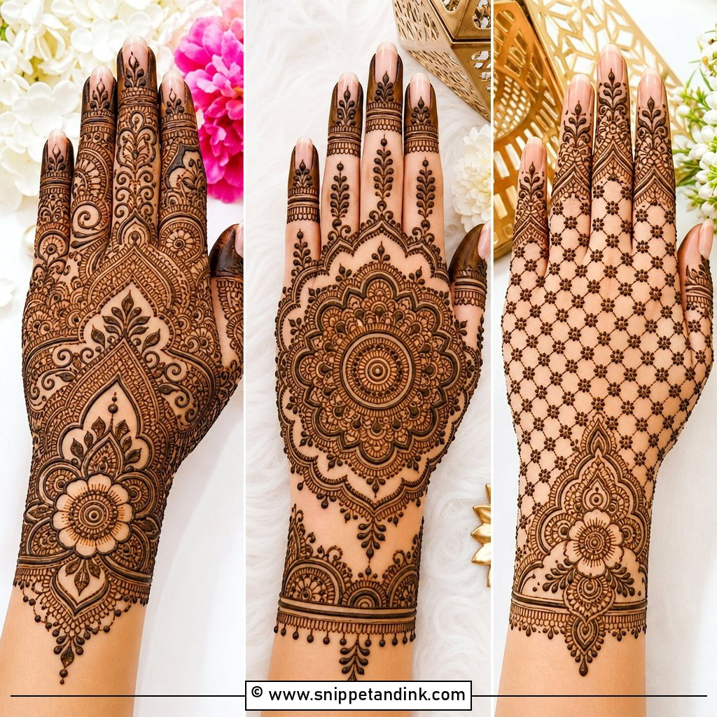 30 Full Back Hand Mehndi Designs for Elegant Bridal Style