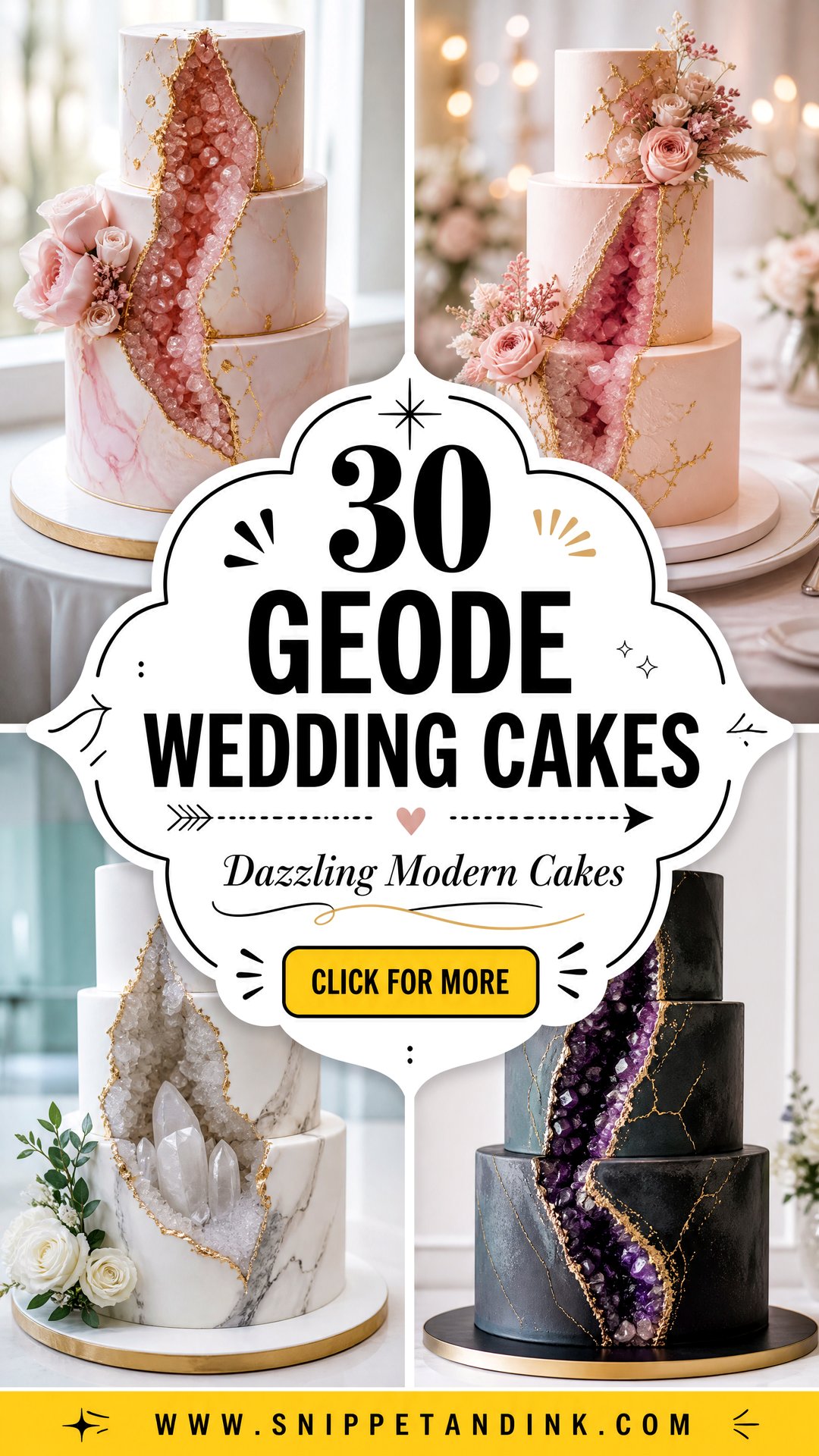 30 Geode Wedding Cakes for Dazzling Modern Receptions - 30 Geode Wedding Cakes for Dazzling Modern Receptions