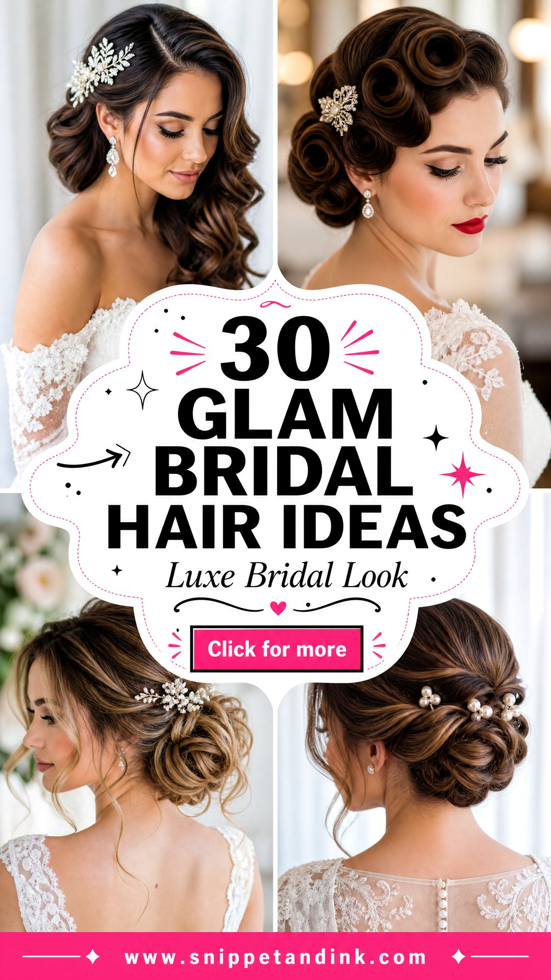 30 Glam Bridal Hair Ideas for a Luxe Wedding-Day Look - 30 Glam Bridal Hair Ideas for a Luxe Wedding-Day Look