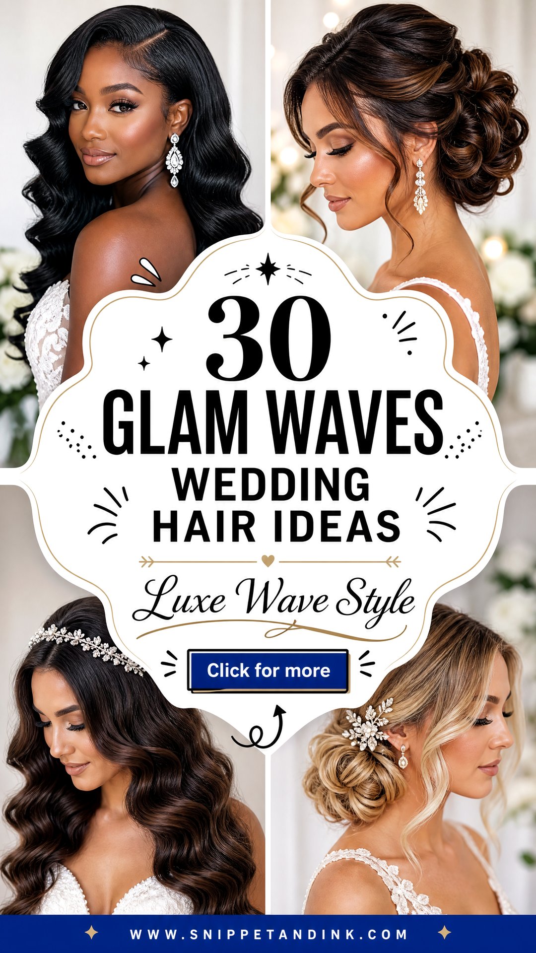 30 Glam Waves Wedding Hair Ideas for Luxe Bridal Style - 30 Glam Waves Wedding Hair Ideas for Luxe Bridal Style