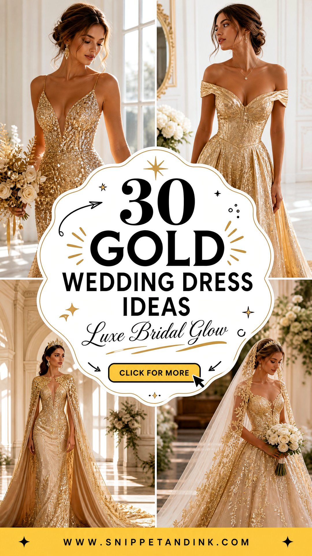 30 Gold Wedding Dress Ideas for a Luxe Bridal Glow - 30 Gold Wedding Dress Ideas for a Luxe Bridal Glow