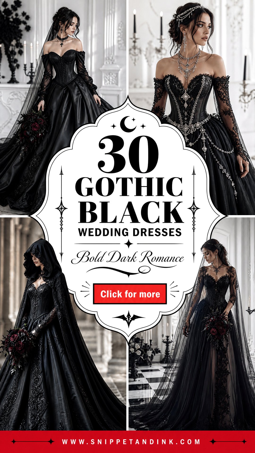 30 Gothic Black Wedding Dresses for Bold Dark Bridal Looks - 30 Gothic Black Wedding Dresses for Bold Dark Bridal Looks