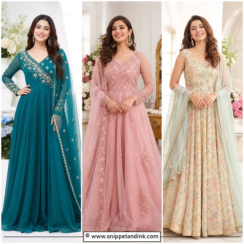 30 Gown with Dupatta Ideas for Elegant Wedding Style