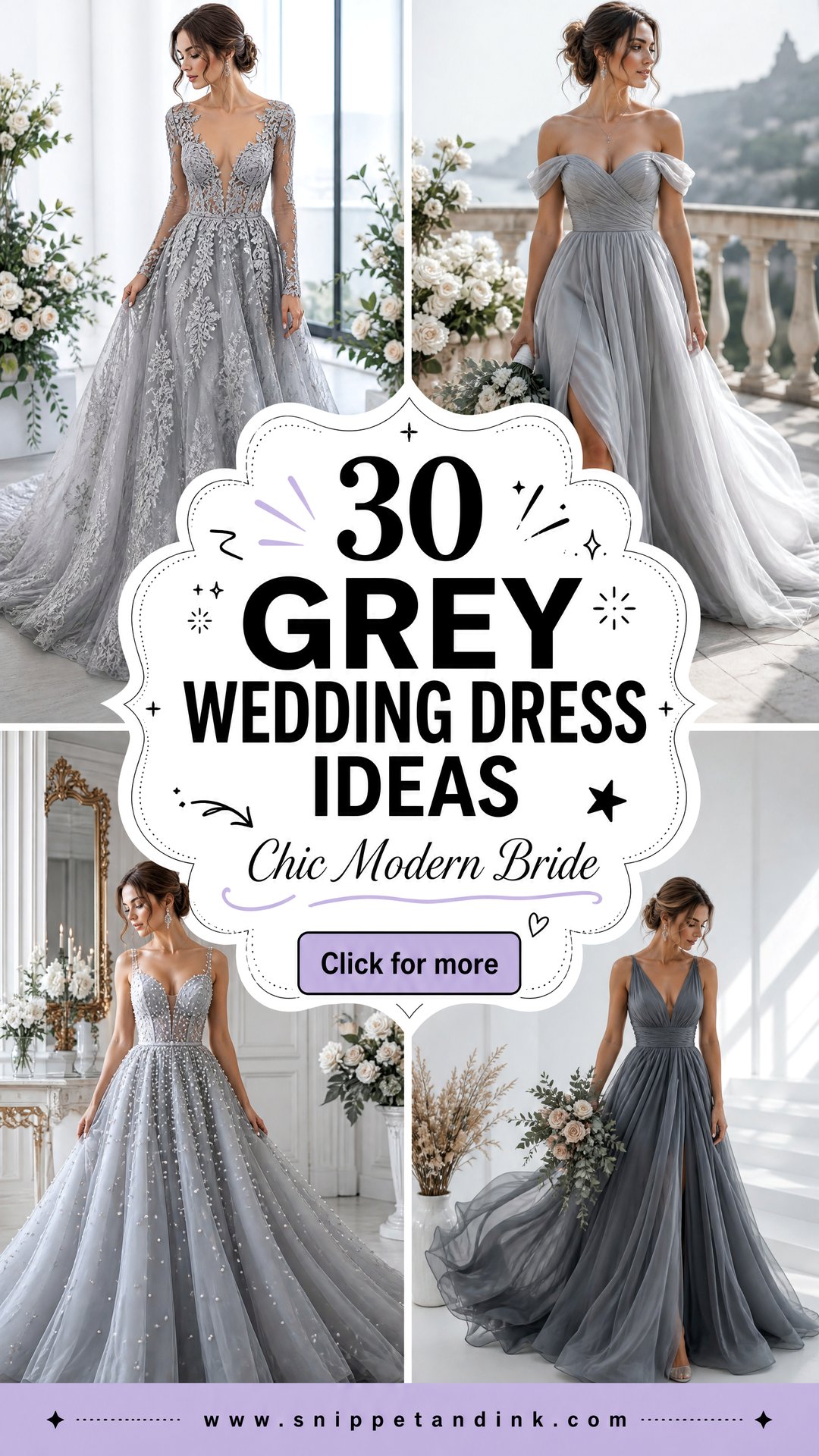 30 Grey Wedding Dress Ideas for Chic Modern Brides - 30 Grey Wedding Dress Ideas for Chic Modern Brides