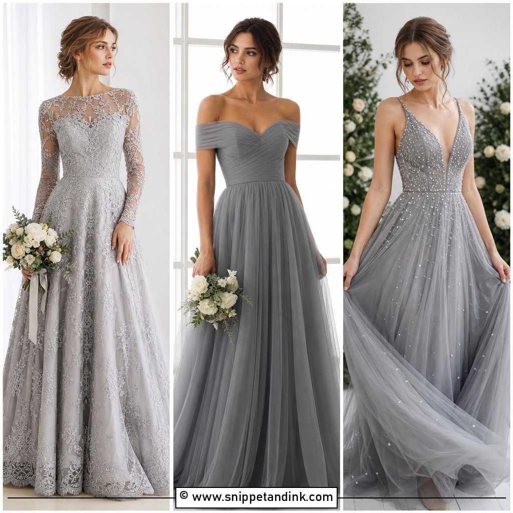 30 Grey Wedding Dress Ideas for Chic Modern Brides