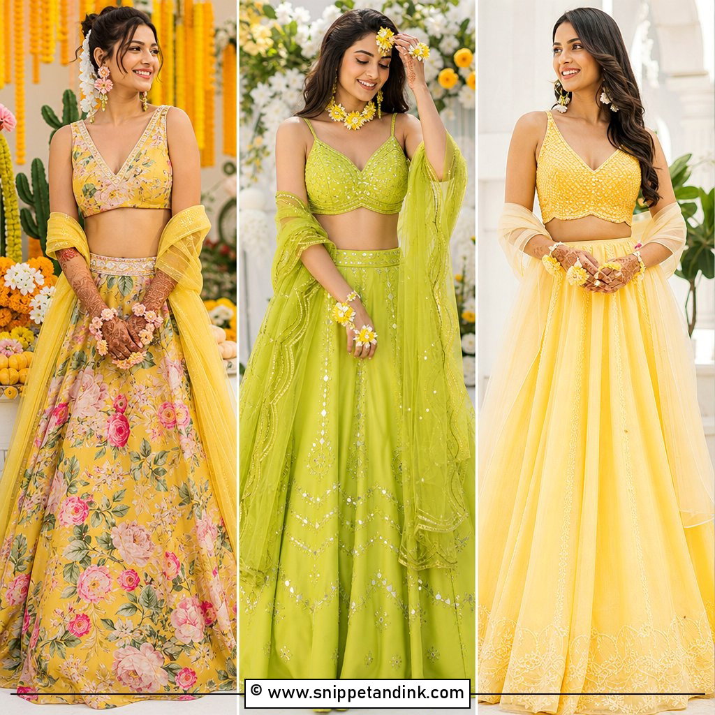 30 Haldi Outfit Ideas for Bride to Glow in Yellow Style