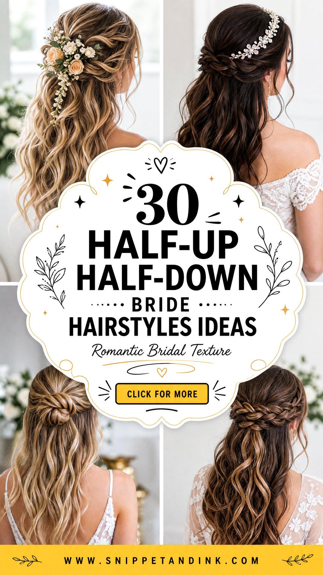 30 Half-Up Half-Down Bride Hairstyles For A Romantic Look - 30 Half-Up Half-Down Bride Hairstyles For A Romantic Look