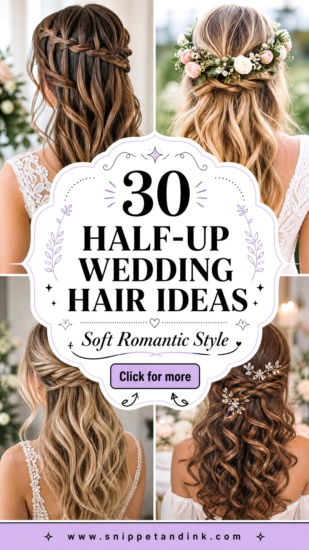 30 Half-Up Wedding Hair Ideas For Soft Romantic Brides - 30 Half-Up Wedding Hair Ideas For Soft Romantic Brides