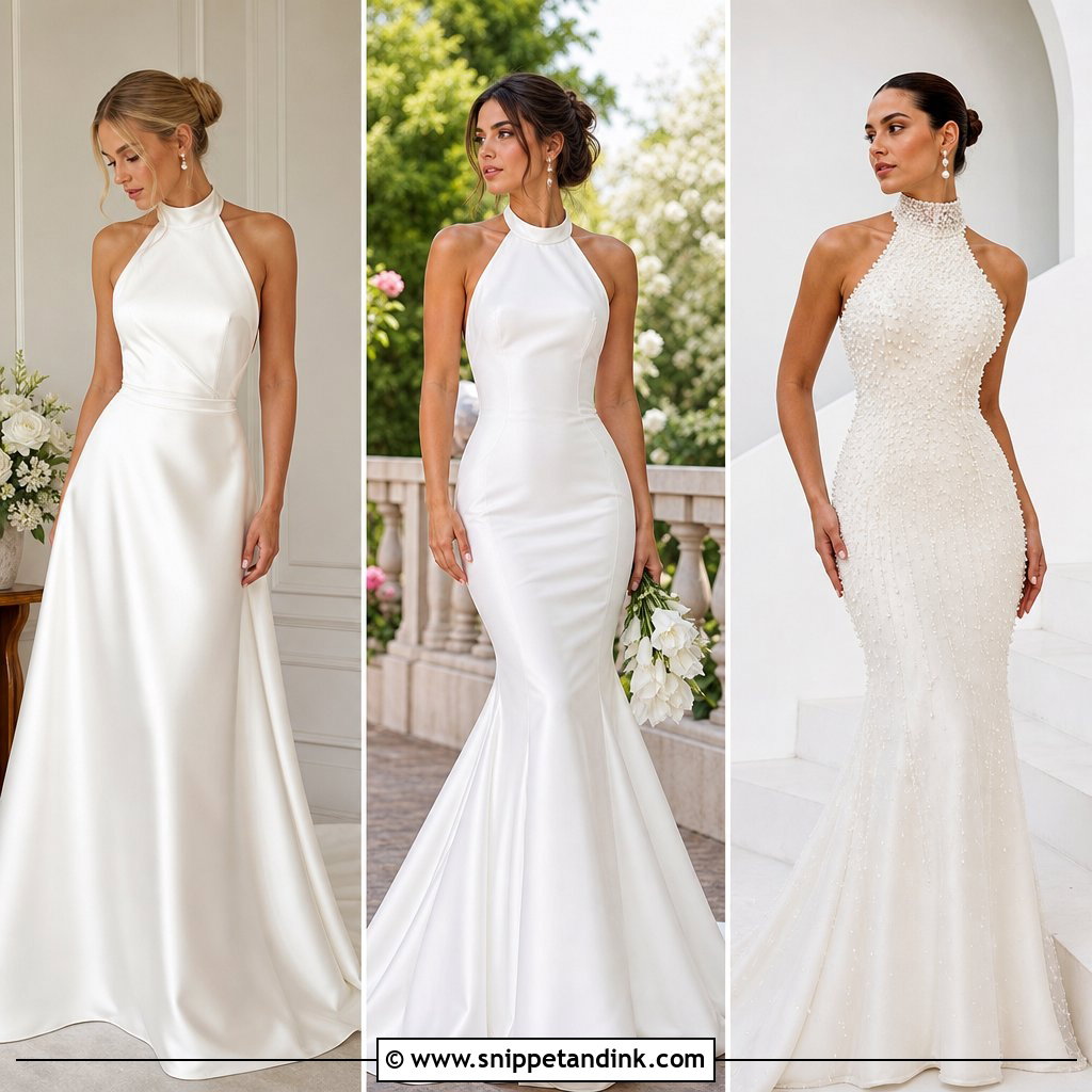 30 Halterneck Wedding Dress Ideas
