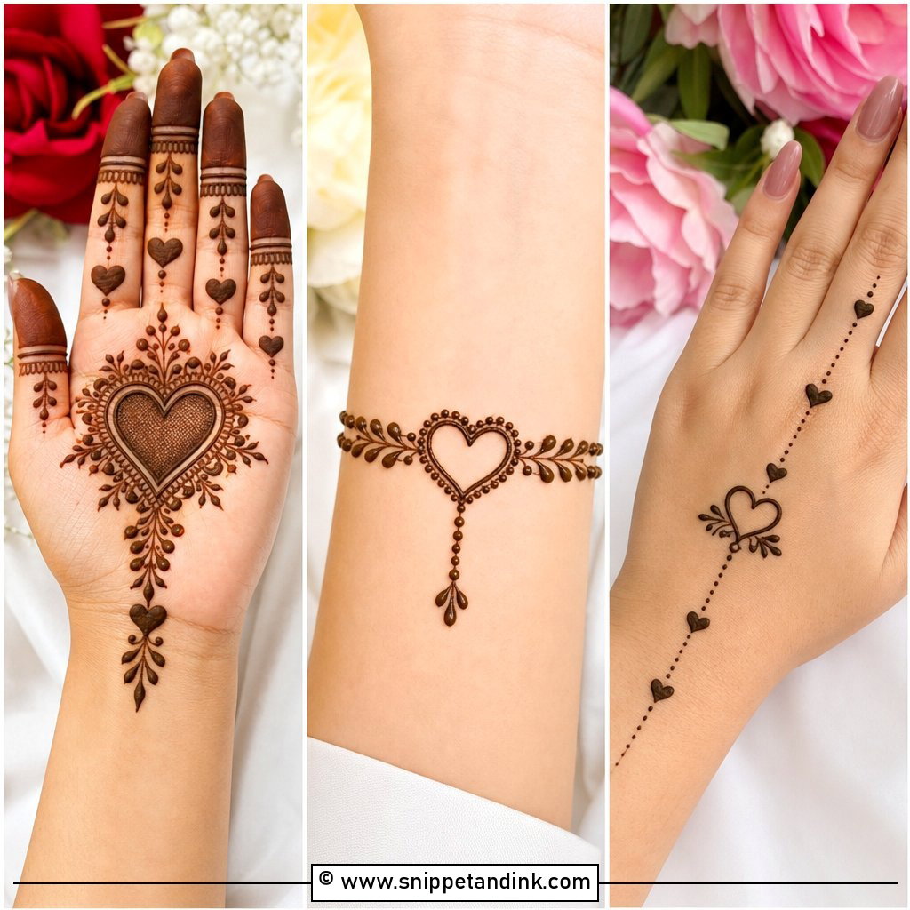 30 Heart Mehndi Designs For Romantic Bridal Inspiration