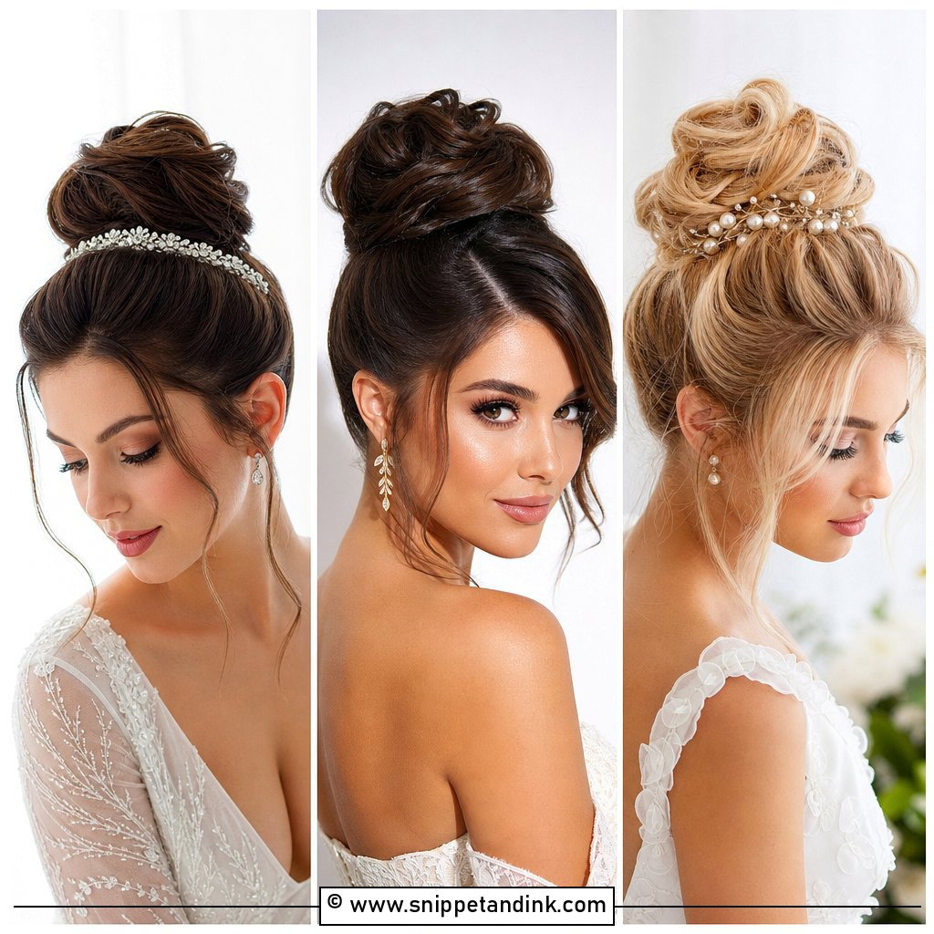 30 High Bun Wedding Hair Ideas For Elegant Modern Brides