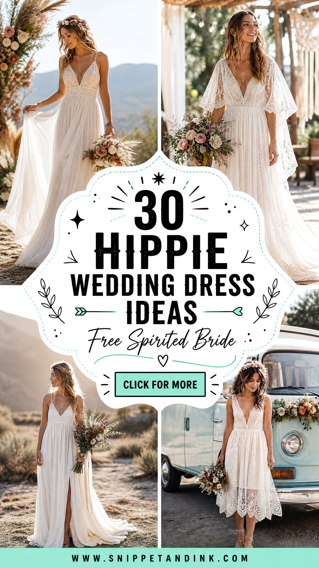 30 Hippie Wedding Dress Ideas for Free-Spirited Brides - 30 Hippie Wedding Dress Ideas for Free-Spirited Brides
