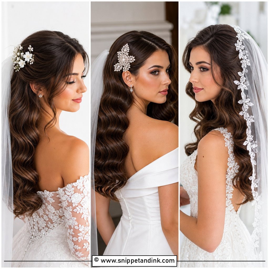 30 Hollywood Waves with Veil For A Classic Bridal Look
