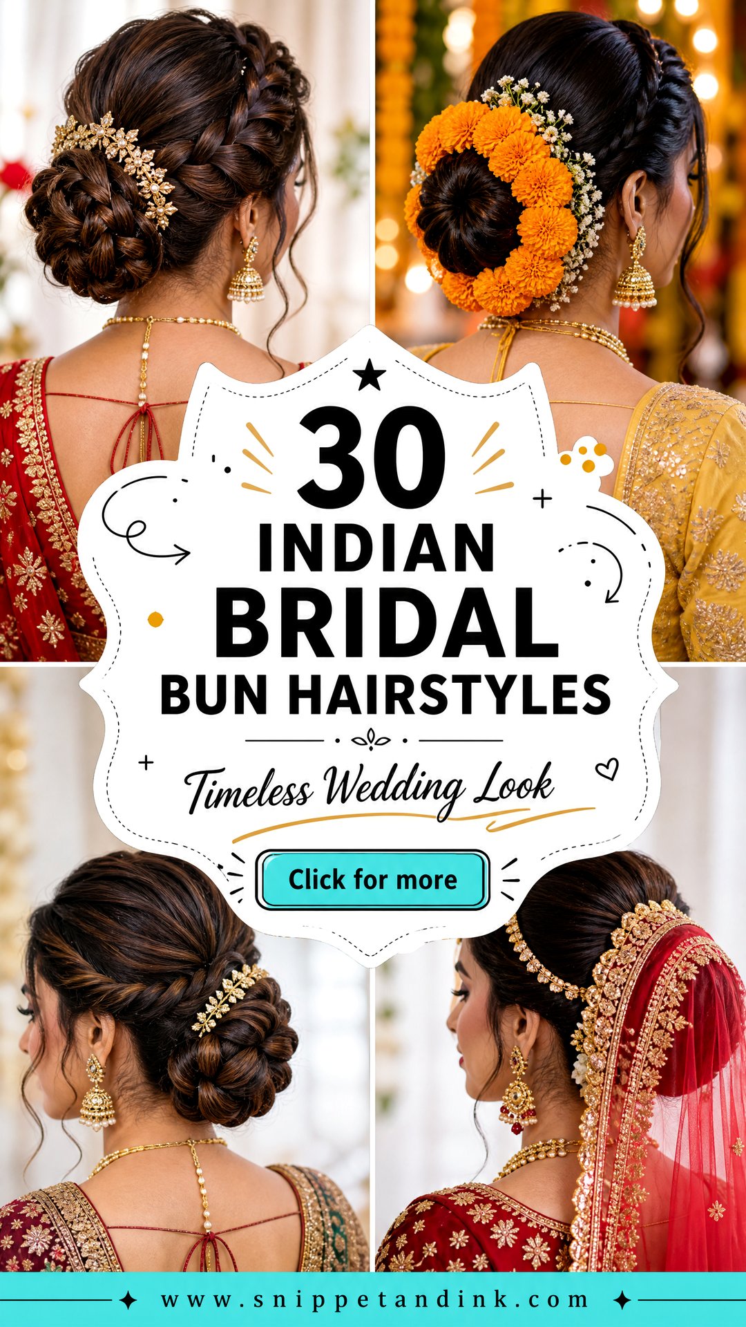 30 Indian Bridal Bun Hairstyles For A Timeless Wedding Look - 30 Indian Bridal Bun Hairstyles For A Timeless Wedding Look