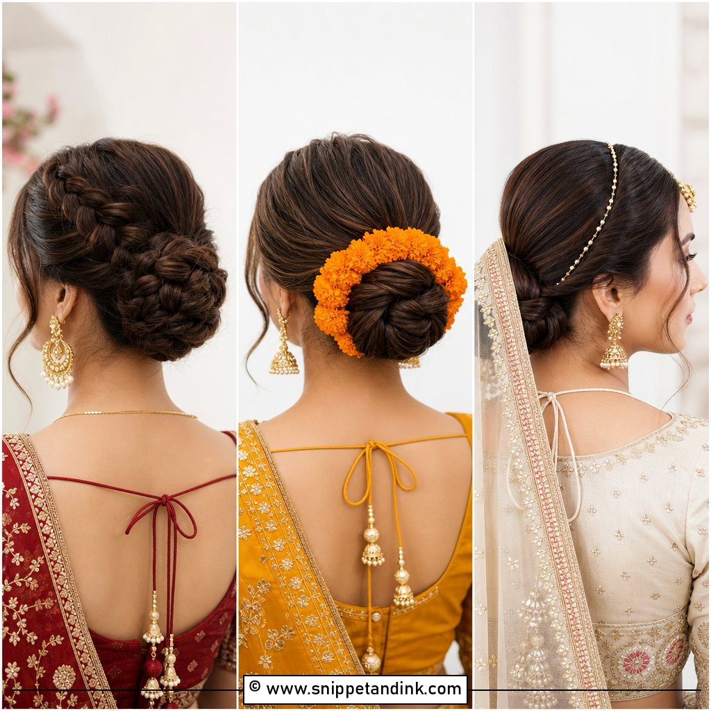 30 Indian Bridal Bun Hairstyles For A Timeless Wedding Look
