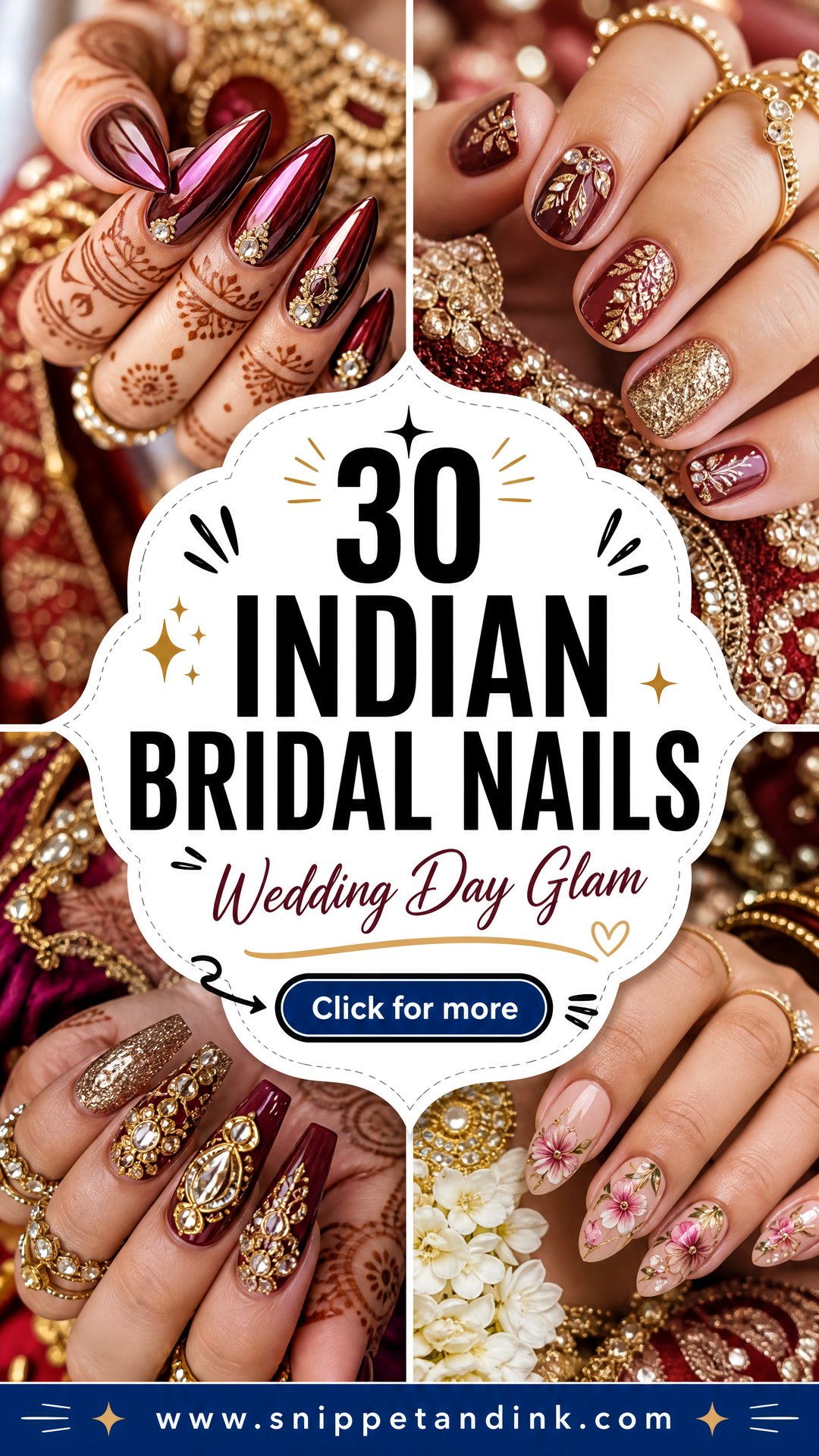 30 Indian Bridal Nails For A Glamorous Wedding-Day Look - 30 Indian Bridal Nails For A Glamorous Wedding-Day Look
