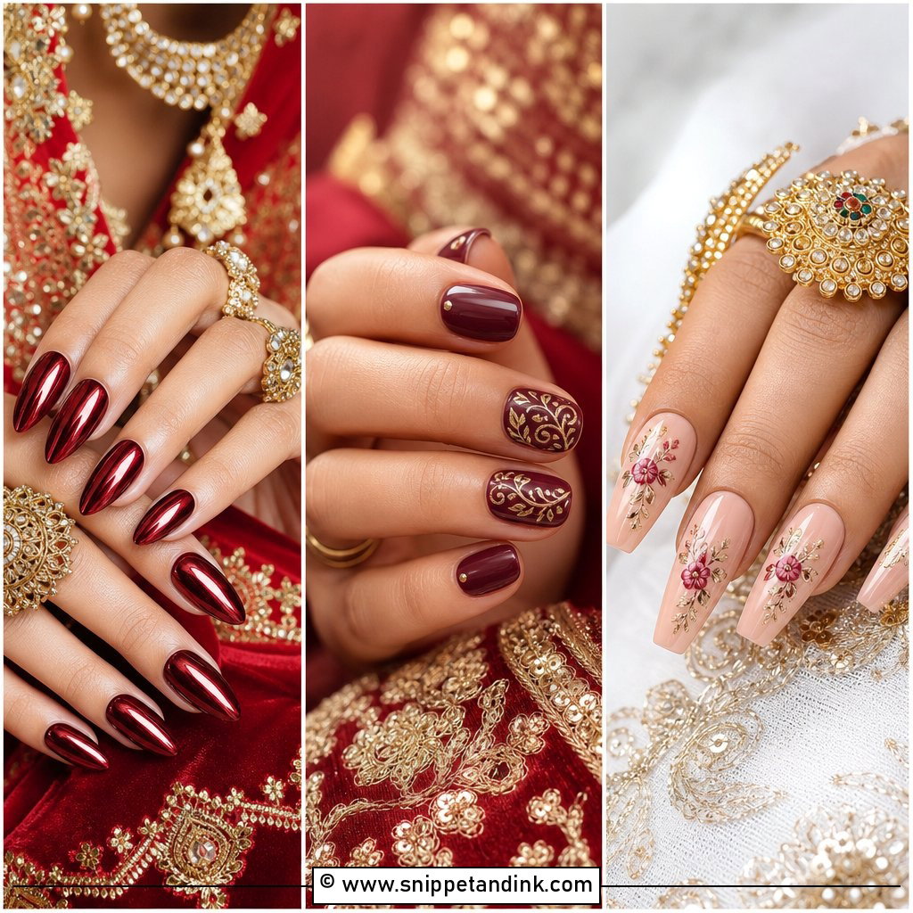 30 Indian Bridal Nails For A Glamorous Wedding-Day Look