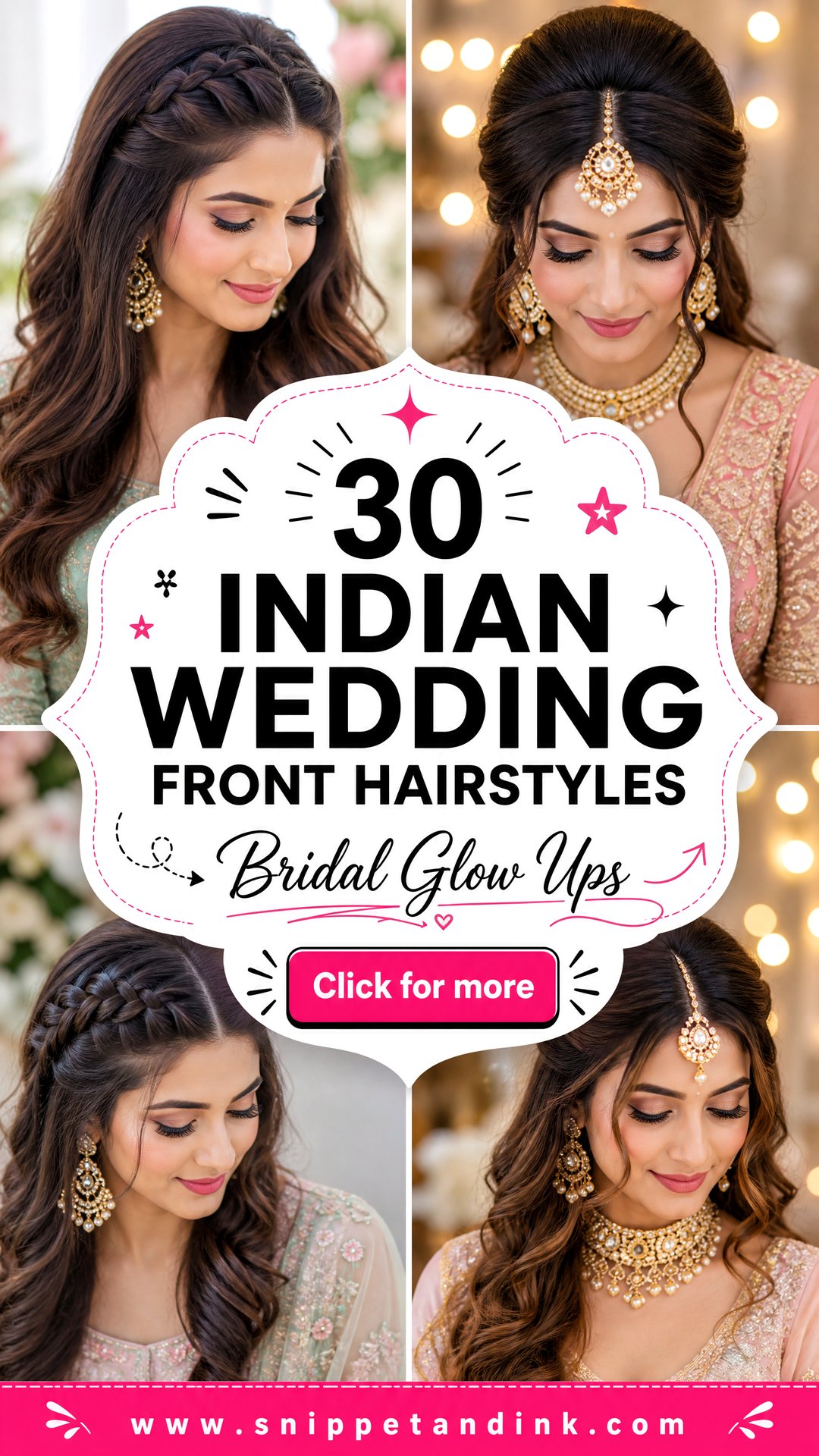 30 Indian Wedding Front Hairstyles for Bridal Glow-Ups - 30 Indian Wedding Front Hairstyles for Bridal Glow-Ups