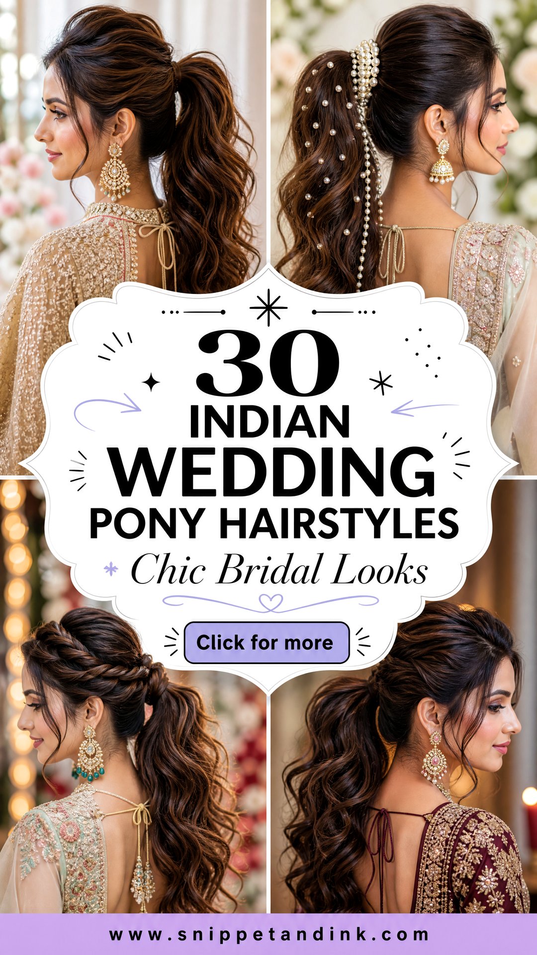 30 Indian Wedding Pony Hairstyles for Chic Bridal Looks - 30 Indian Wedding Pony Hairstyles for Chic Bridal Looks