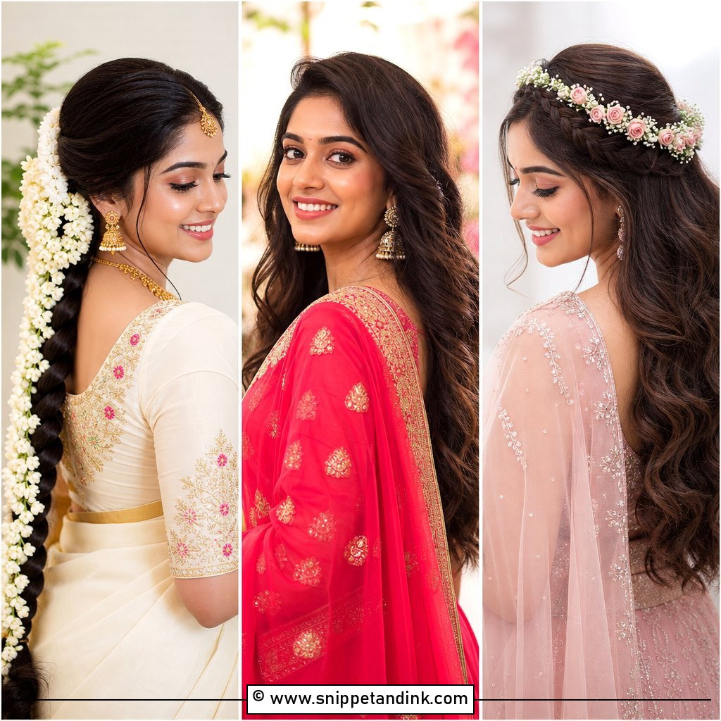 30 Kerala Bride Hairstyles for Timeless Wedding Elegance