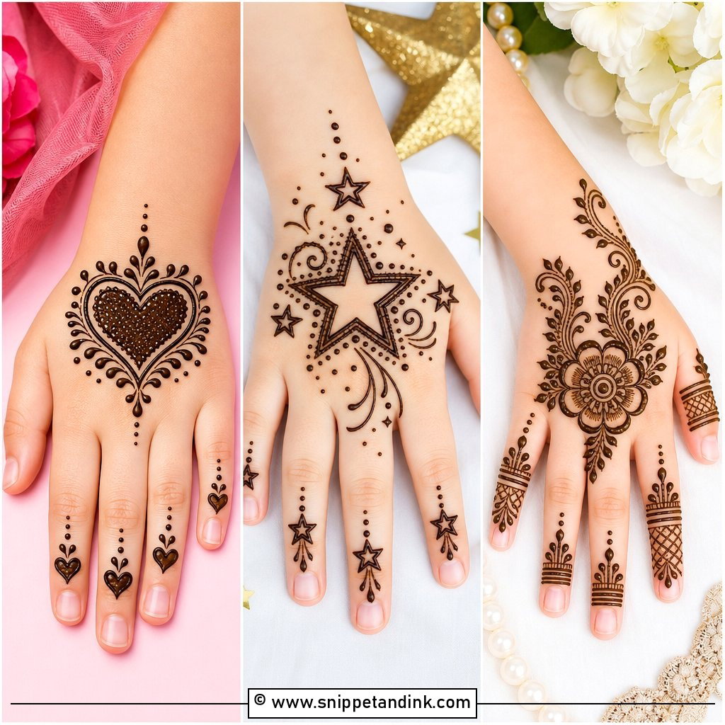 30 Kids Children Mehndi Designs for Cute Festive Hands Now
