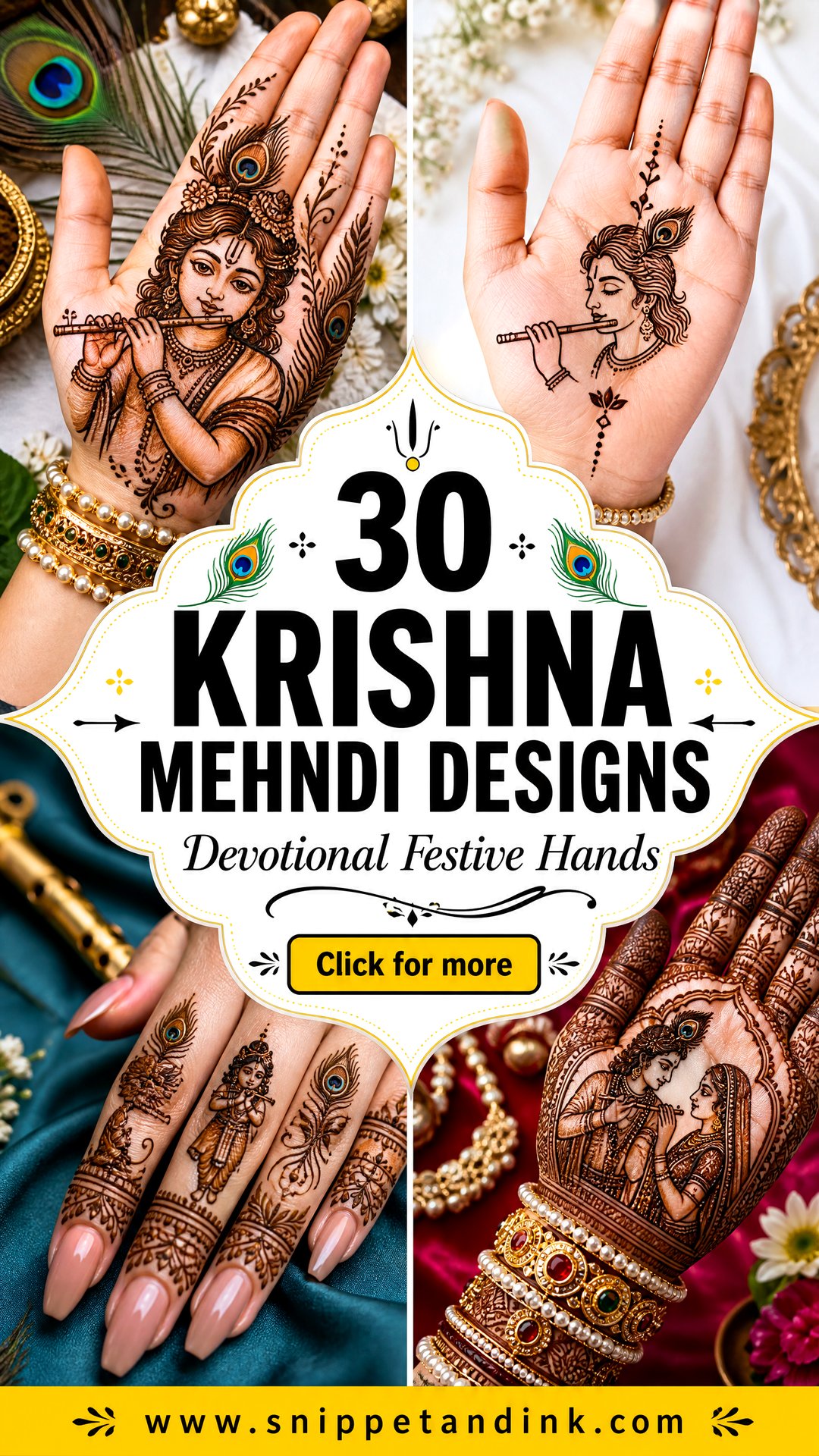 30 Krishna Mehndi Designs for Devotional Festive Hands - 30 Krishna Mehndi Designs for Devotional Festive Hands