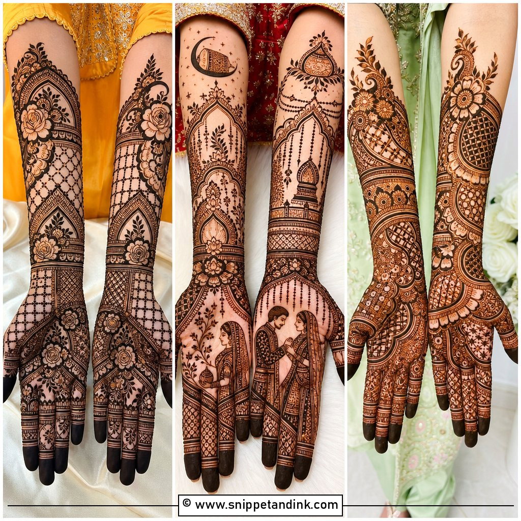 30 Latest Front Full Hand Mehndi Designs for Brides Now