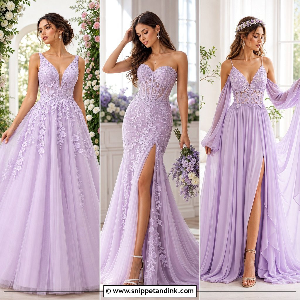 30 Lavender Wedding Dress Ideas