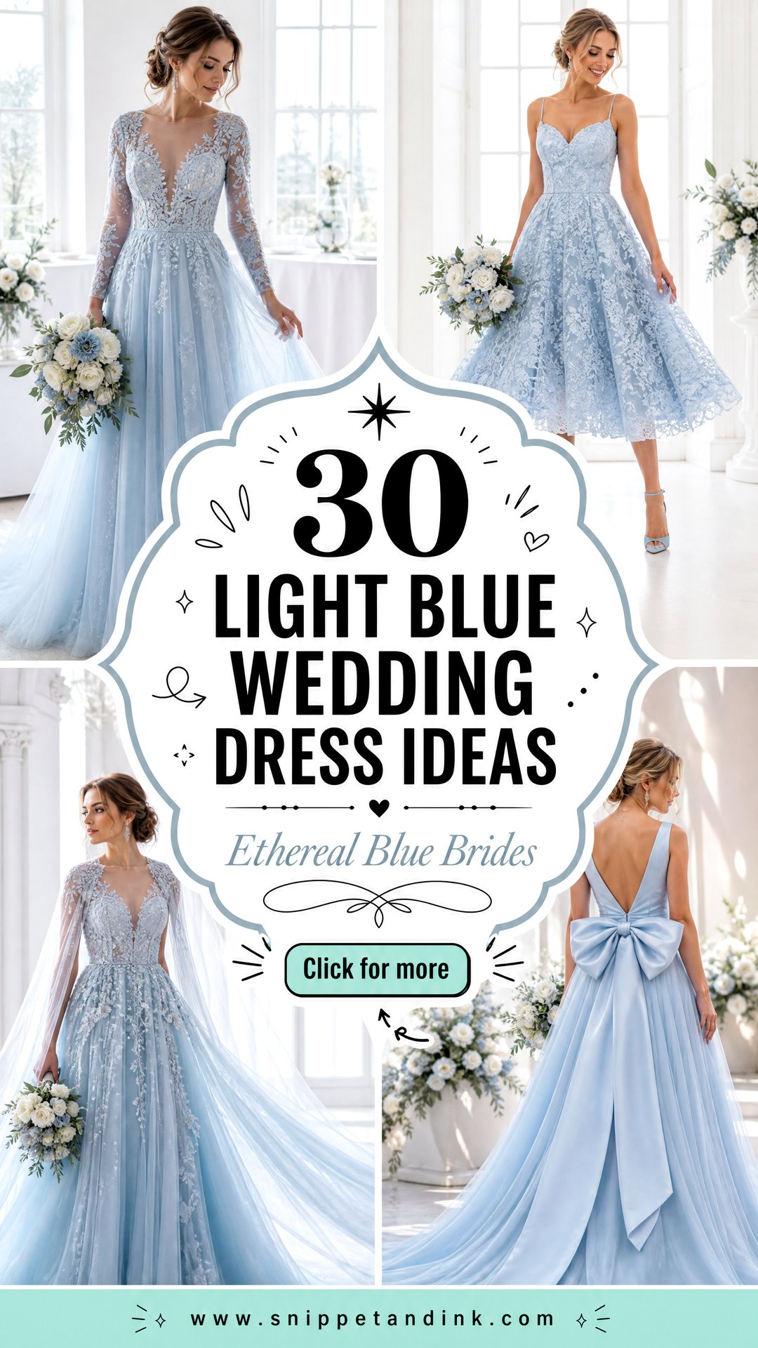 30 Light Blue Wedding Dress Ideas for Ethereal Brides - 30 Light Blue Wedding Dress Ideas for Ethereal Brides