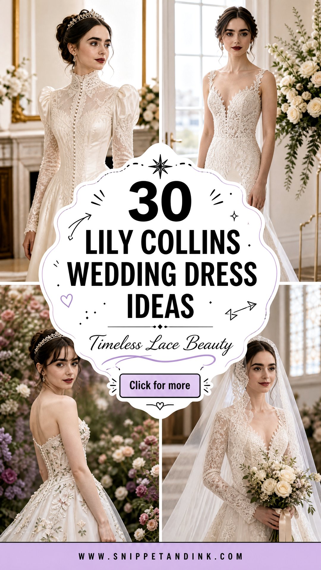 30 Lily Collins Wedding Dress Ideas for Timeless Brides - 30 Lily Collins Wedding Dress Ideas for Timeless Brides