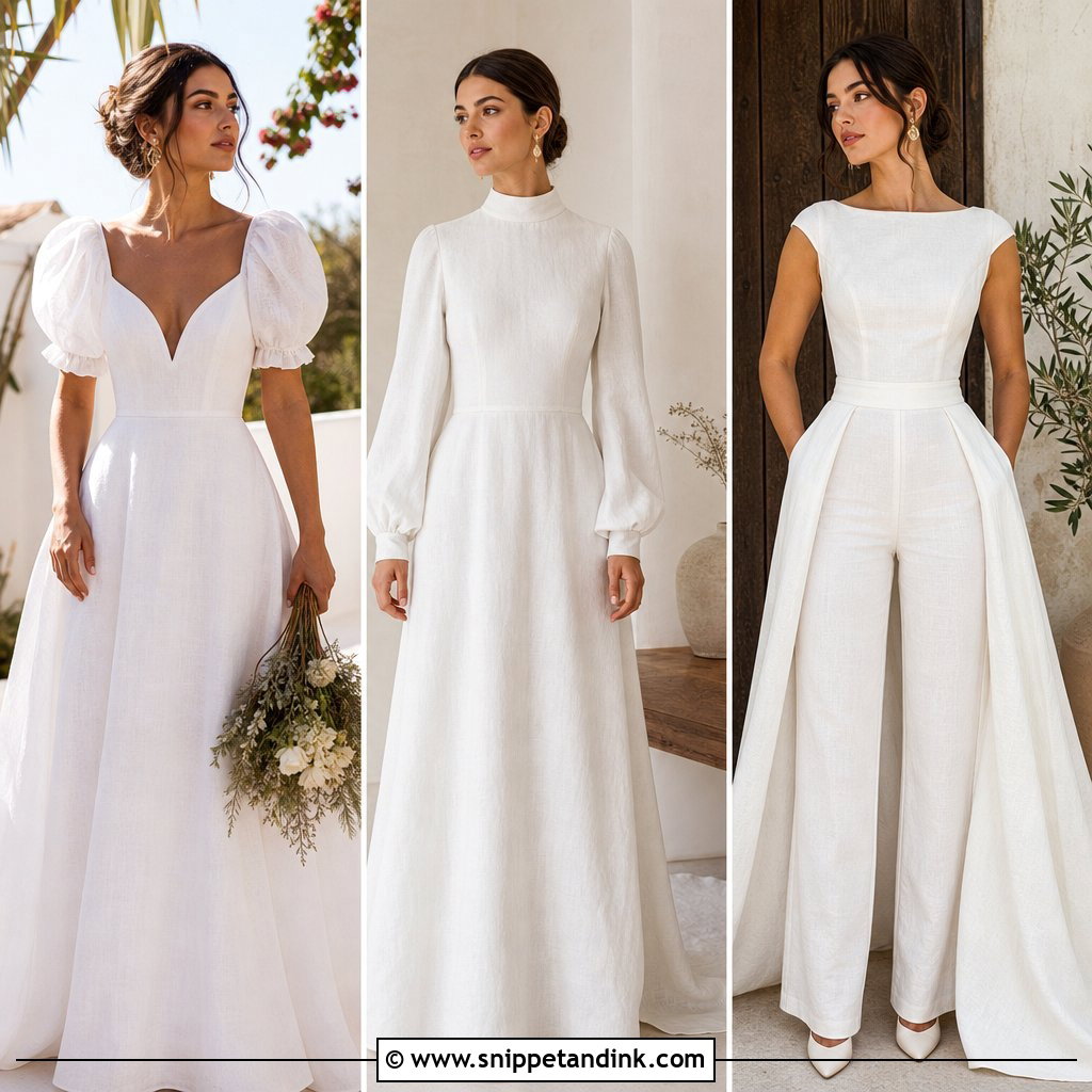 30 Linen Wedding Dress Ideas