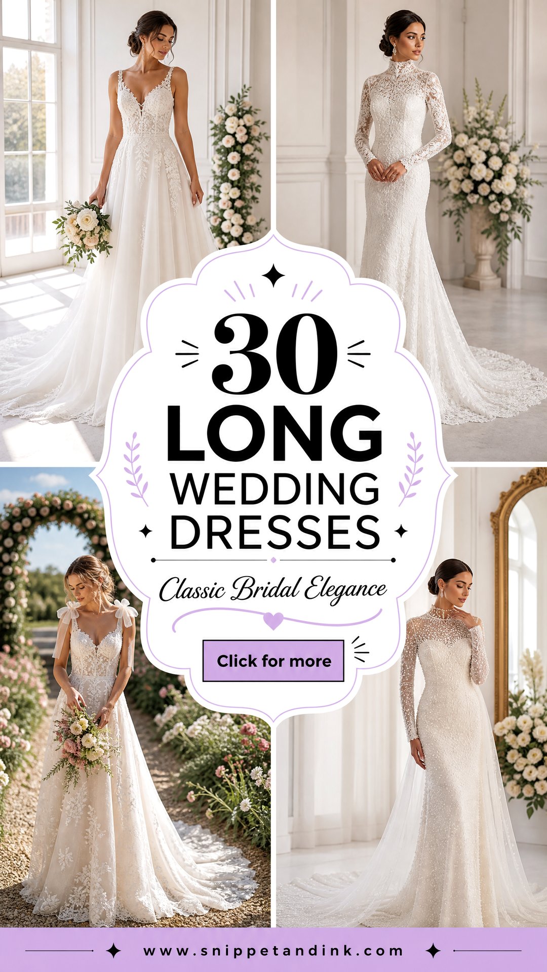 30 Long Wedding Dresses for Classic Bridal Elegance - 30 Long Wedding Dresses for Classic Bridal Elegance