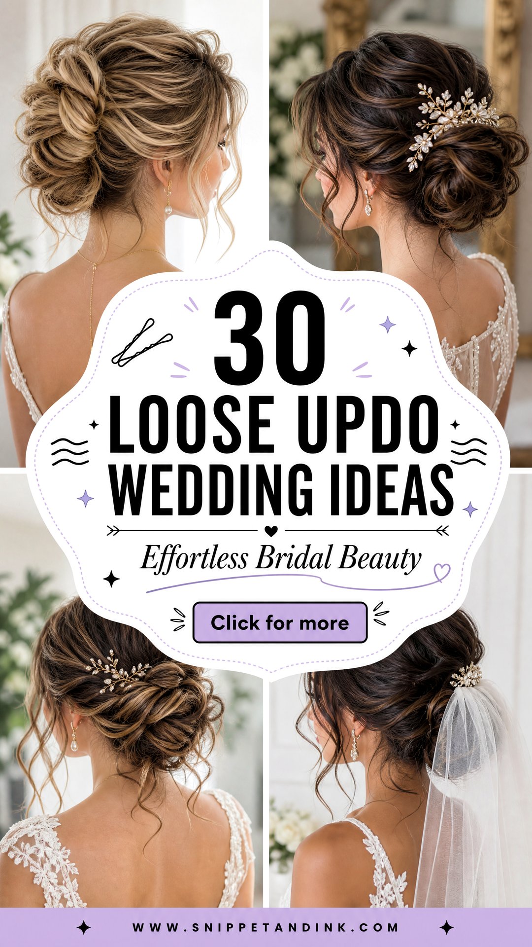 30 Loose Updo Wedding Ideas for Effortless Bridal Beauty - 30 Loose Updo Wedding Ideas for Effortless Bridal Beauty